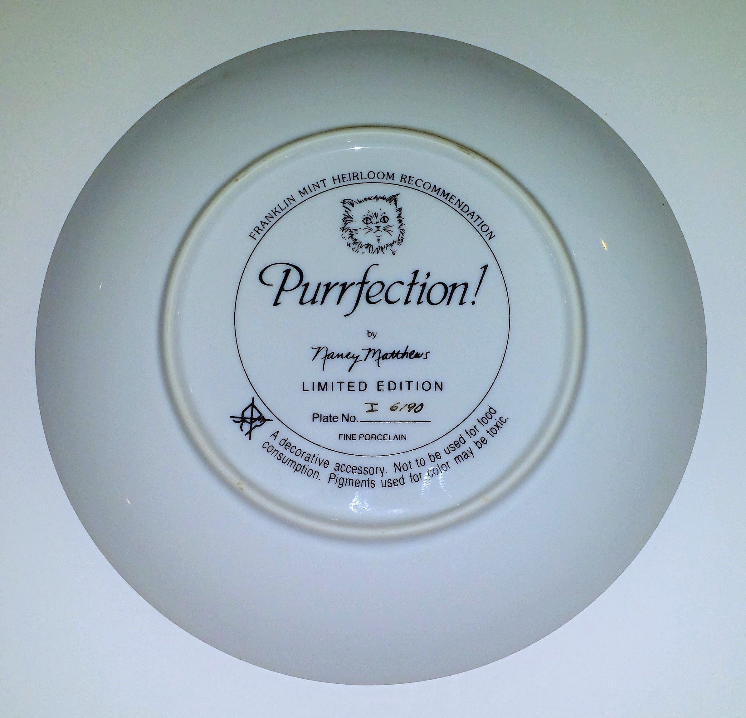 Amazon.com: Franklin Mint Plate: Purrfection by Nancy Matthews